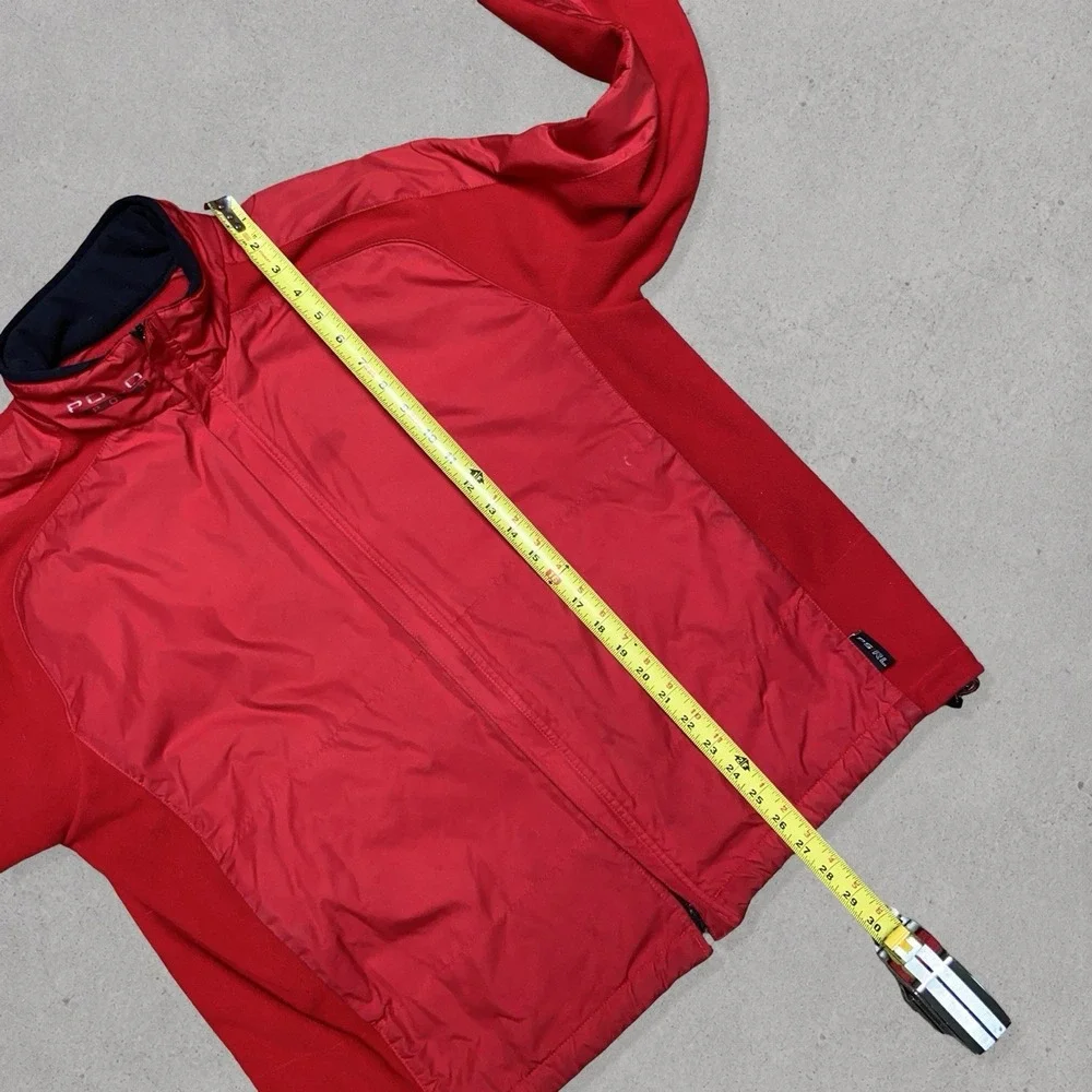 Vintage Polo Sport Ralph Lauren Fleece Lined Jacket Men's XL Red Full Zip